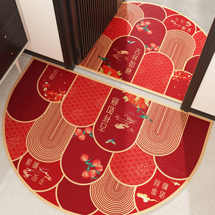 龙年入户门垫进门地垫家用玄关耐脏可擦脚垫门外喜庆地毯半圆定制