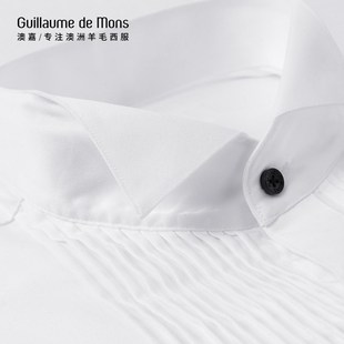 【澳嘉】礼服领衬衫男纯棉白色结婚礼宴会免烫寸衫塔士多领结衬衣