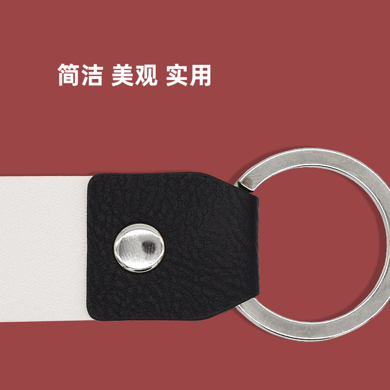 简约复古短款钥匙扣带汽车卡套钥匙扣小挂件男女高档挂绳创意礼品图片
