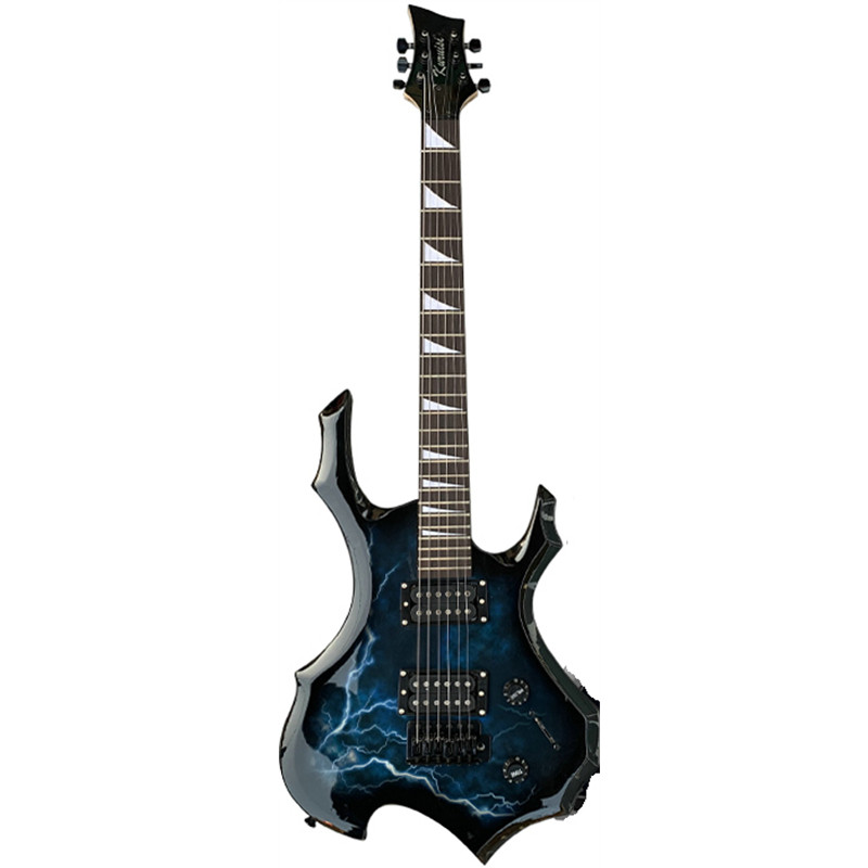 新款火焰闪电吉他初学练习成人电吉他套装吉他赠送吉他架 包邮