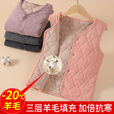 儿童马甲背心女童男童秋冬外穿新款打底内穿加绒加厚德绒保暖背心
