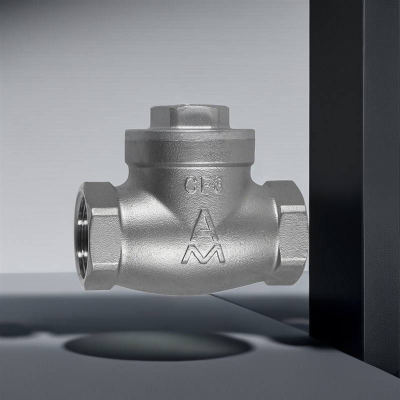 埃美柯304不锈钢止回阀逆止阀加厚卧式单向阀止水气阀8425