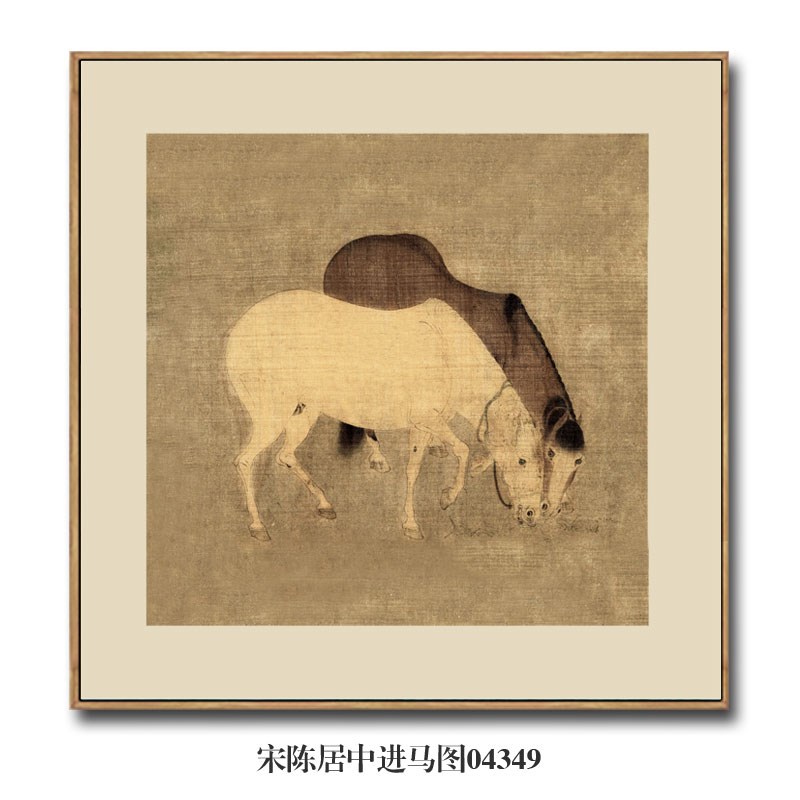 宋画小品婴戏图挂画仿古名画字画团扇中式茶楼卧室床头玄关装饰画