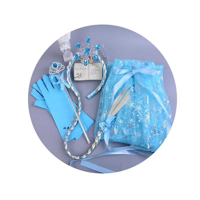 女孩披肩披风宝宝女套装魔法棒儿童公主斗篷可爱皇冠头饰发箍表演