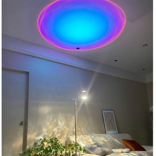 新款水波纹落地灯双头网红卧室少女房直播投影背景装饰夕阳红夜灯