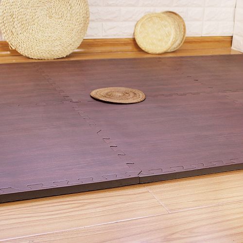 明德地垫儿童爬行垫田园仿木纹榻榻米大号加厚2cm泡沫拼接垫60x60