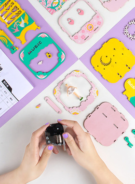 八音盒diy小屋亲子益智模型创意浪漫生日礼物手工拼装旋转音乐盒