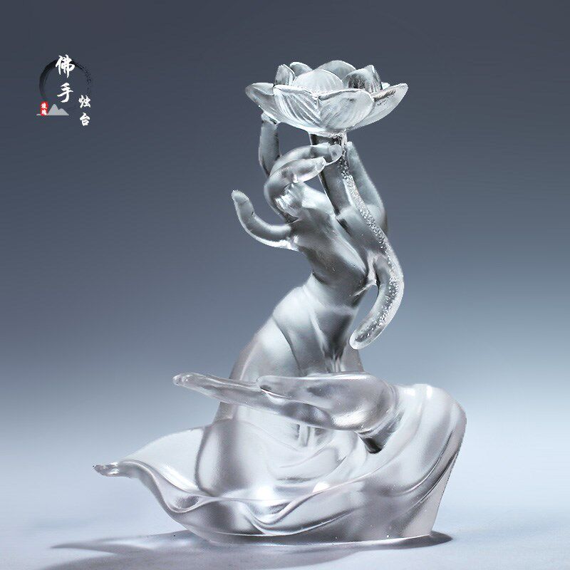 琉璃佛手烛台香座莲花香插摆件居家客厅摆放茶室茶座装饰香塔香座