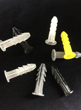 膨胀管M6*26 黄色塑料胀塞胶粒白色墙塞透明壁虎涨塞螺栓胶塞螺丝
