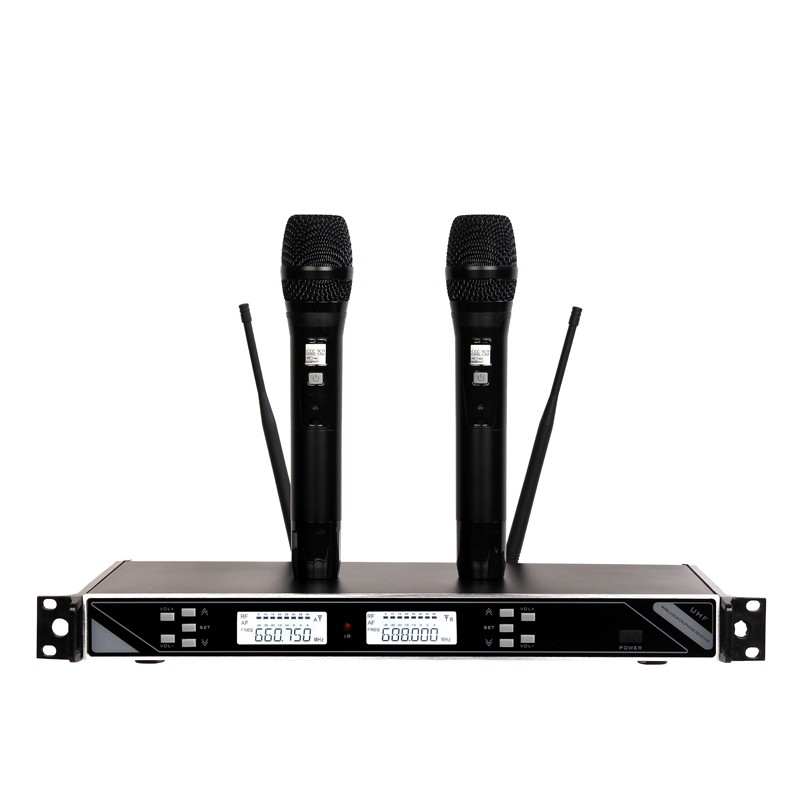 无线话筒KTV电脑卡拉OK唱歌舞台演出家用婚庆会议 一拖二麦克风