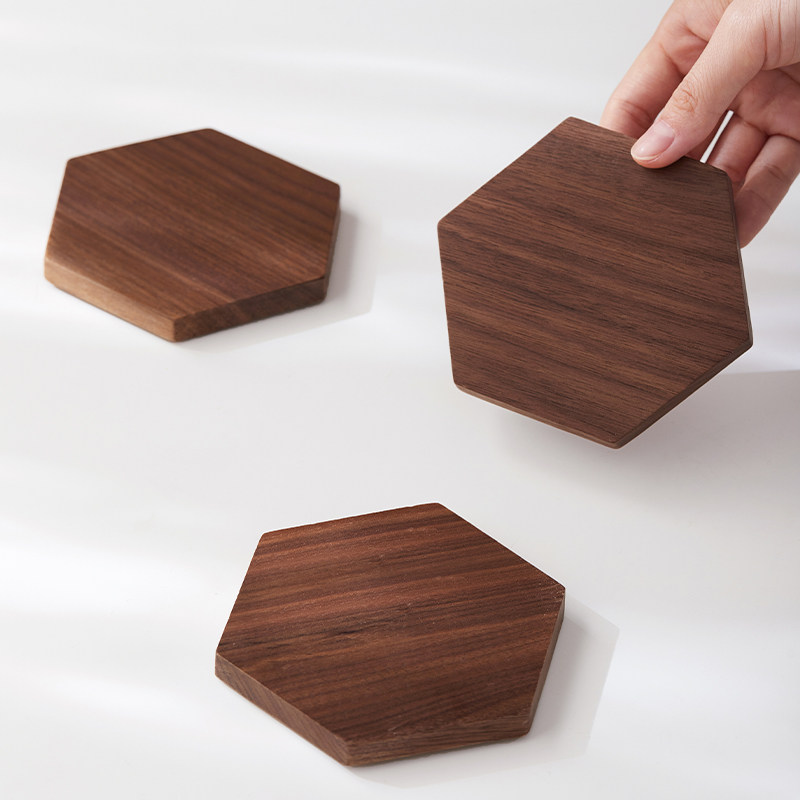 米立风物黑胡桃实木茶垫茶杯垫茶道功夫茶杯托茶托木质隔热垫杯垫,餐饮具,杯垫,淘宝优惠券,粉丝福利购,淘宝优惠卷