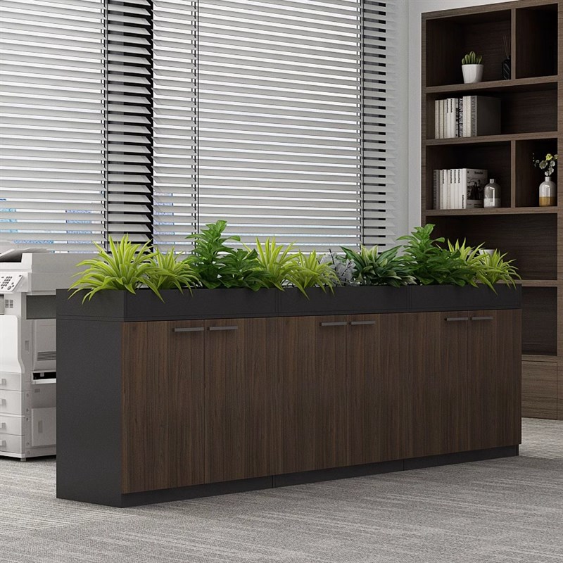 办公室文件柜储物矮柜置物柜书柜带锁屏风花槽柜办公柜杂物收纳柜