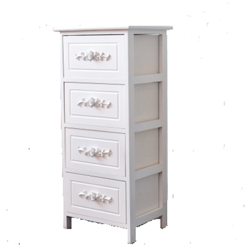 实木床头柜简约欧式五斗柜储物收纳柜田园整装简易卧室抽屉柜带锁