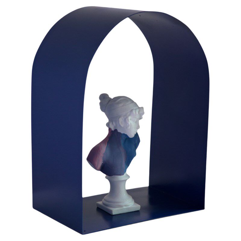 蓝调粉色彩色高级感艺术雕塑拱门人物雕像女孩法式摆件家居装饰品