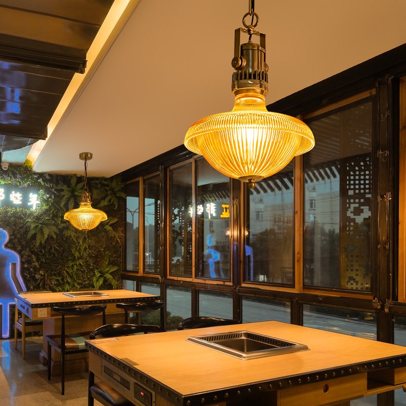 2024新品玻璃茶室 PH5吊灯北欧饭厅咖啡厅飞碟中古风餐桌上方吊灯