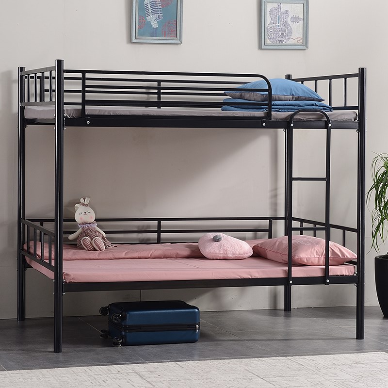 上下铺两层防摔全护栏床员工宿舍床二层铁架床简易双层高低铁艺床