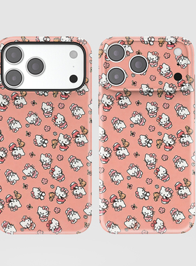 凯蒂猫小熊手机壳适用iPhone17ProMax苹果17Ari系列16Plus精孔15菲林14新款13亮面12软磨砂11全包按键二合一
