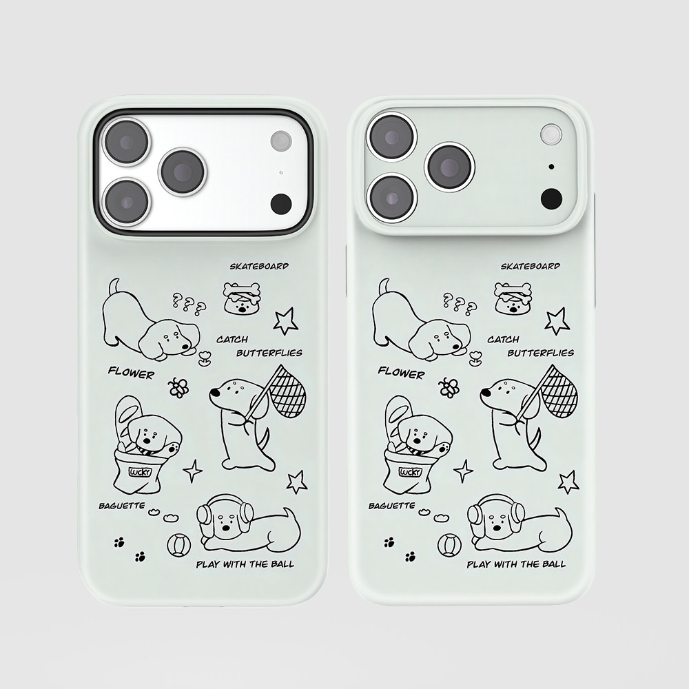 简约线条小狗适用iPhone16/15pro手机壳OPPOreno7新款华为pura70vivos19软IQOONEO9小众红米k70苹果12保护套