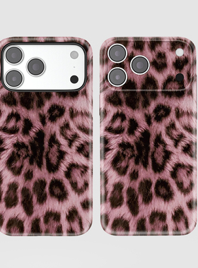 适用iPhone17promax苹果16华为mate70一加oppofindx9荣耀magic8小米15菲林二合一亮面手机壳vivox300甜莓豹纹