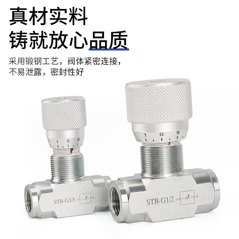 STU STB 液压油缸马达节流阀 调速阀 STU-G1/4 STU-G3/8 STB-G1/2