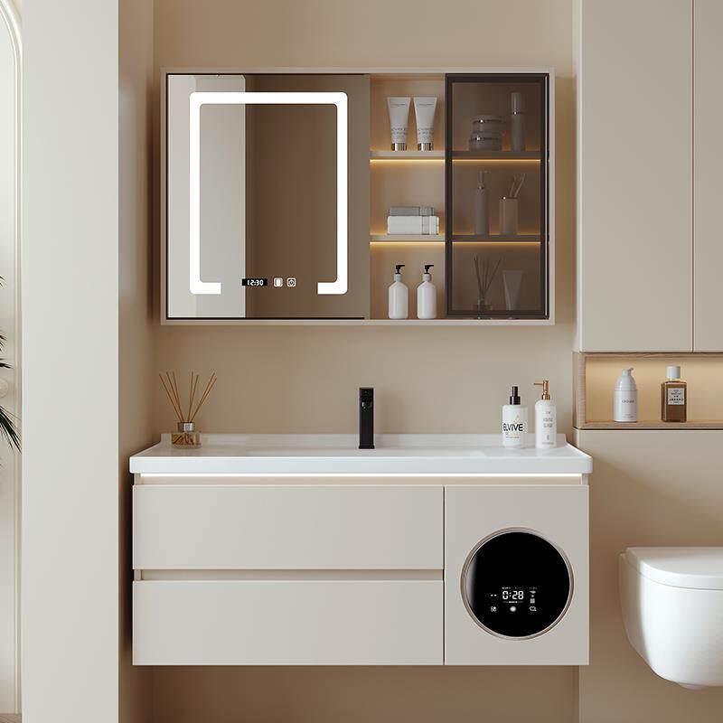 洗烘一体浴室柜带小洗衣机洗手洗脸陶瓷盆卫生间多功能洗漱台萧山