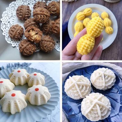 不锈钢核桃酥夹子花生酥面食面点花样包子馒头模具花钳烘焙工具