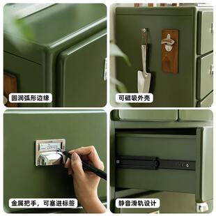 Unicafurn日式复古铁皮柜卧室四层五斗柜餐边柜ins金属抽屉收纳柜