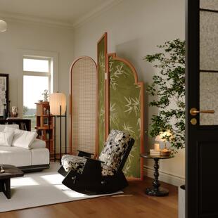 设计师推荐屏风隔断客厅入户沙发背景墙中古法式实木移动折叠玄关