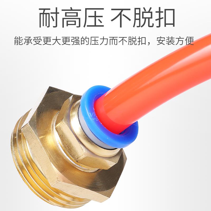 气管快速接头DN25 20快插G1一寸12外螺纹6分外丝PC直通PU管16mm10