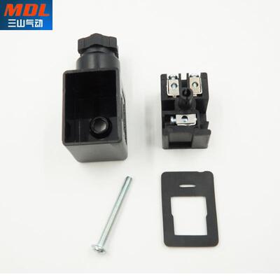 气动线圈配件DIN43650B型电磁阀插头4v210亚德客气阀插头11mmACDC