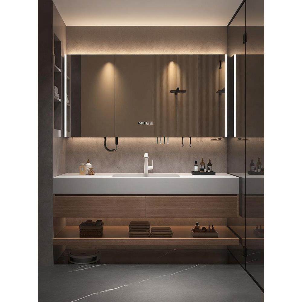 可丽耐一体盆浴室柜组合卫生间纯全铝蜂窝智能镜洗漱台洗脸盆定制