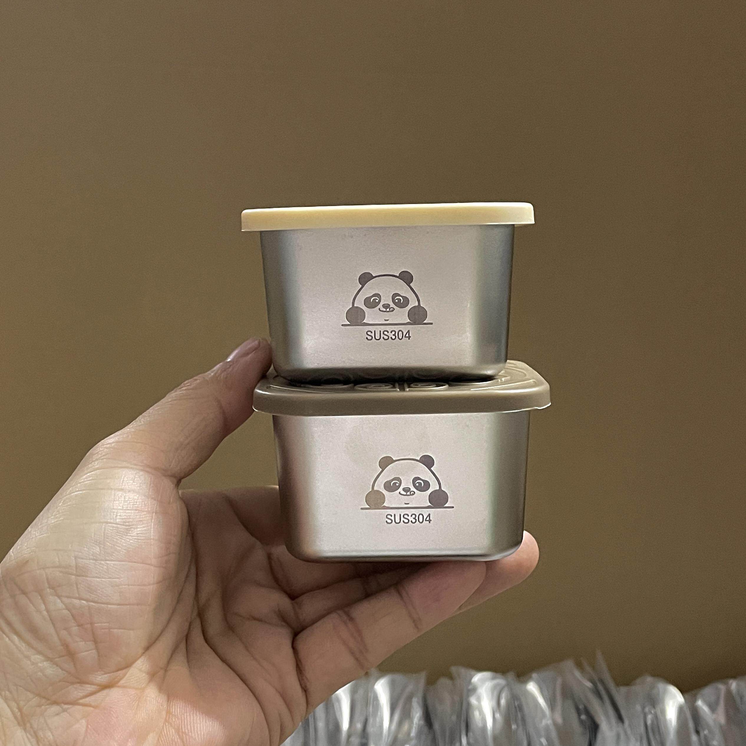 304不锈钢保鲜盒230ml蘸料盒便携调料盒外带坚果酱料杯带盖辅食盒