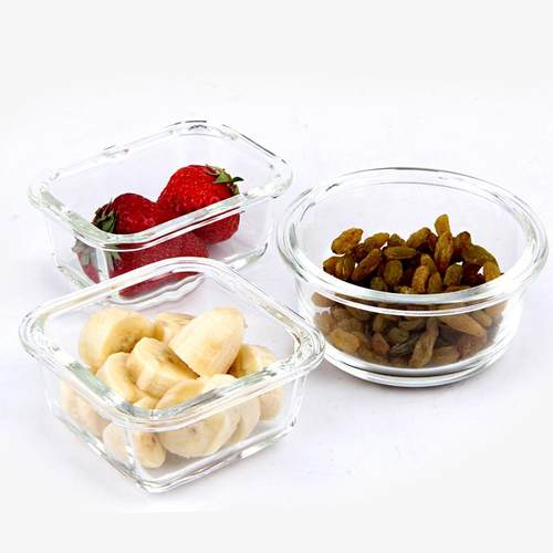 食品留样盒圆形微波炉烤箱耐高温饭盒小号食物盒专用加热玻璃碗