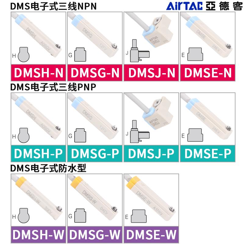 亚德客磁性开关接近二三线DMSG CMSG CMSJ CMSH气缸传感应器E防水