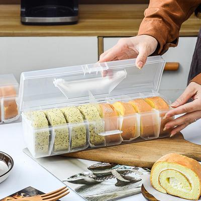 蛋糕卷包装盒可重复使用长条收纳盒保鲜冷藏盒瑞士卷手提打包盒子