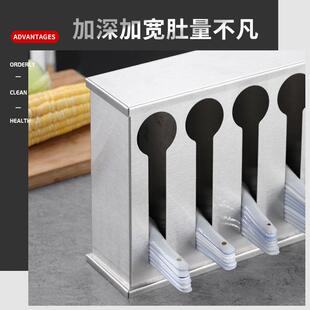 食品级不锈钢方形筷子筒汤匙盒收纳架商用餐厅勺子架带盖饭店适用