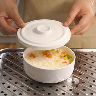 陶瓷微波炉专用蒸菜碗带盖家用蒸蛋羹专用碗骨瓷2025新款保鲜餐具