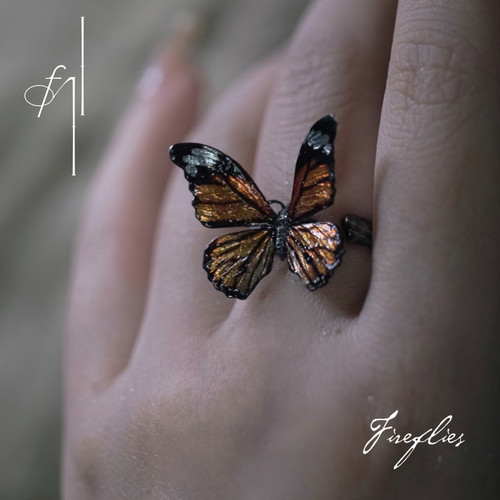 Fireflies蝴蝶戒指原创925银