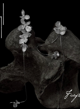 Fireflies 紫阳花珐琅不对称耳环 原创设计925银耳环小众仙气