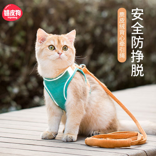 猫咪牵引绳防挣脱外出专用网红遛猫绳可调节背心式胸背带宠物用品