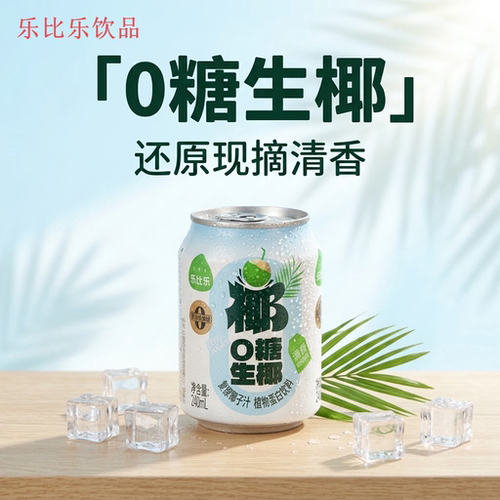 乐比乐 0糖生椰乳椰子汁椰子奶早餐椰奶生榨生椰乳植物蛋白水果汁