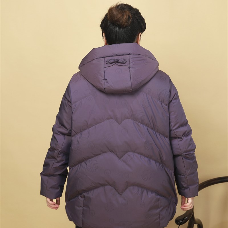 胖妈妈羽绒服加肥加大中长款200斤G中老年女冬装外套宽松洋气加厚