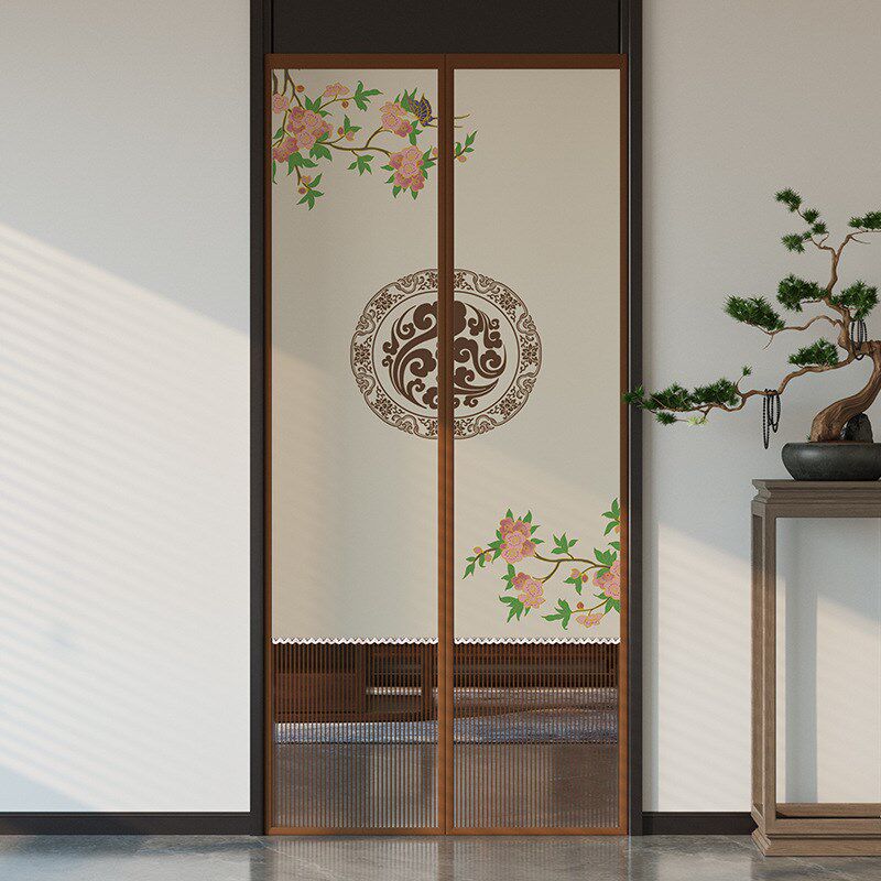 下部网纱c新中式家用防蚊纱帘磁吸门帘自粘自吸魔术贴免打孔门帘