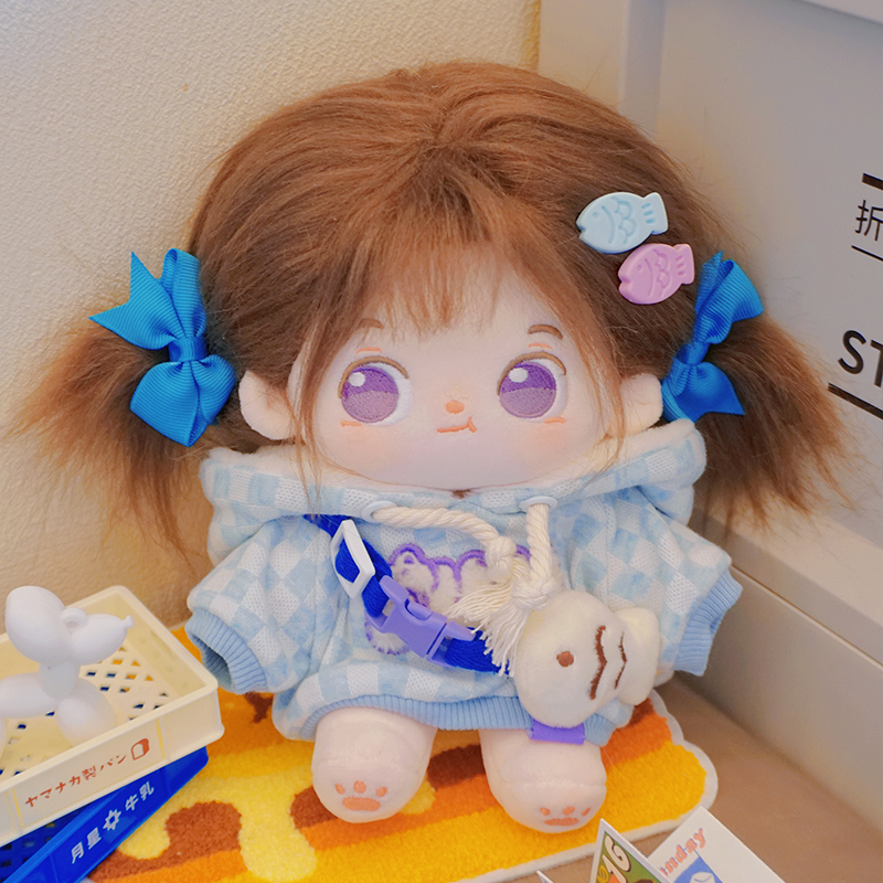 现货可奈造物绒绒卫衣20CM棉花娃娃潮流娃衣时尚连帽卫衣胖体体服