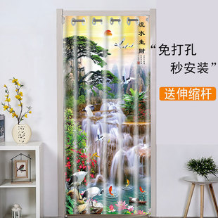 门帘隔断帘免打孔卧室厕所w试衣间厨房过道夏季防走冷气门帘定制