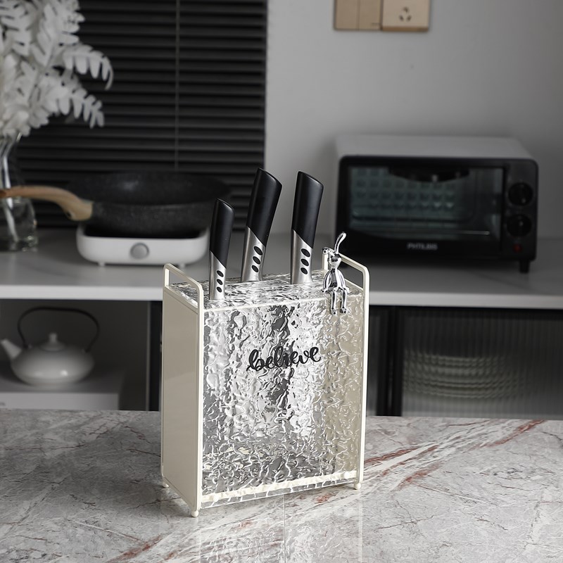 2024新款轻奢厨房刀架r置物架多功能台面刀具收纳架家用砧板锅盖