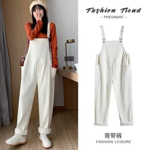 孕妇加厚2022冬季冬装新款款秋C季秋冬套装背带裤阔腿长裤加绒外