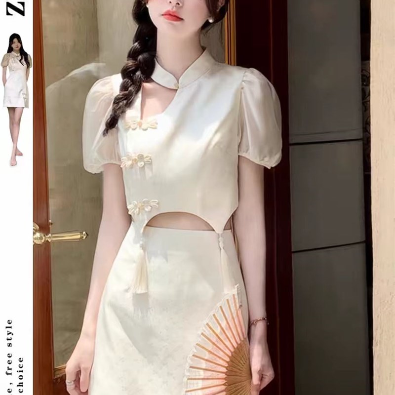新中式女装国风茶j服仙气禅意穿搭江南改良旗袍连衣裙夏季2024新