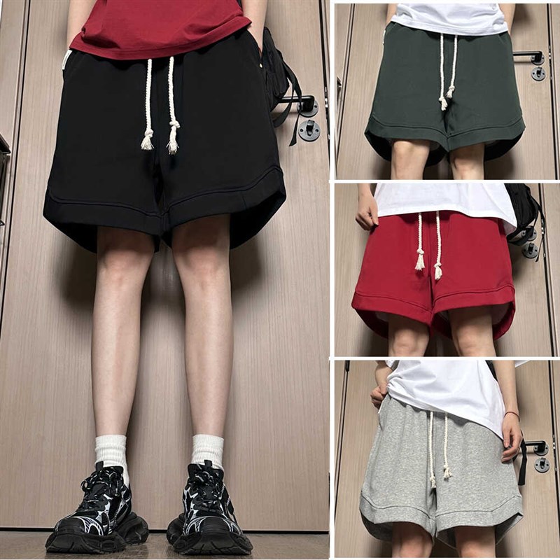 300克重磅针织棉短裤卫裤工装裤宽松运动休闲五分裤男Z女可穿中裤