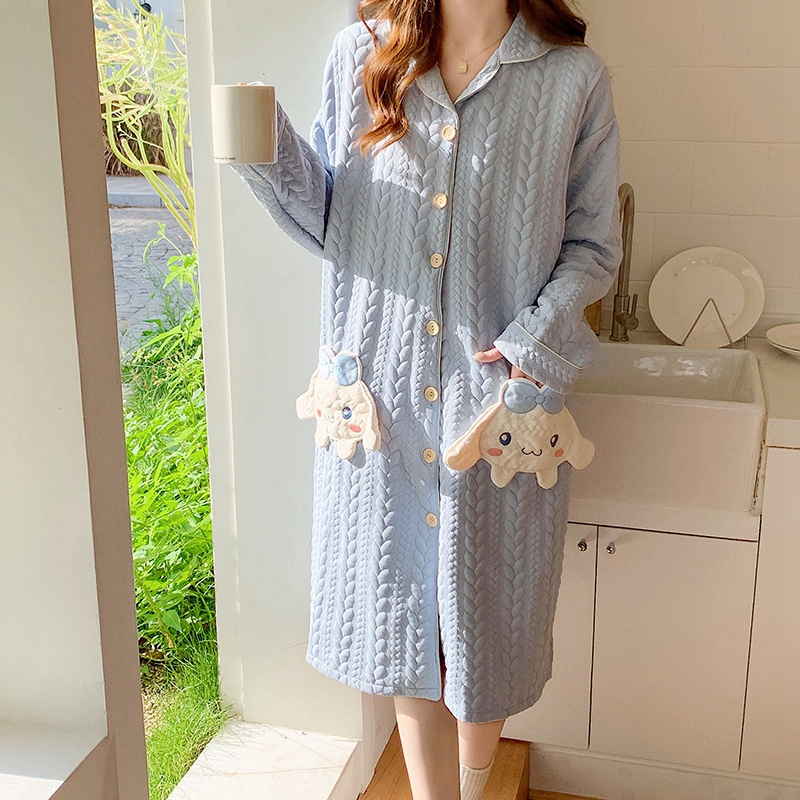 空气棉哺乳睡衣裙秋冬孕妇生产服进产房衣服洋装待产月子家居裙